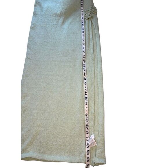 Lime green knitted halter dress with deep slit - XS - Picture 7 of 11